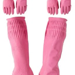 Long Sleeve Gloves For Dish Washing Cleaning Working Painting Gardening Pet Care Wet and Dry Glove Set-image-77