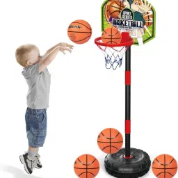 Roll over image to zoom Adjustable Height Basketball Set for Kids with Stand Basketball Ring-19