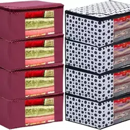 ANNORA INTERNATIONAL Dual Zipper Storage Bags, Space Saver bags Cotton Laundry Bag-image-17