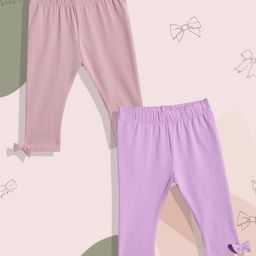 mothercare Girls Pack Of 2 Leggings With Bow Detail-40