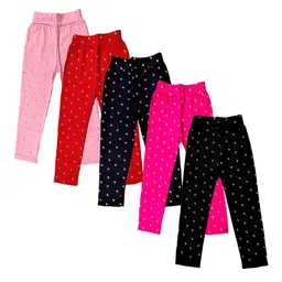BAESD Girls Pack of 5 Printed Ankle Length Leggings-image-27