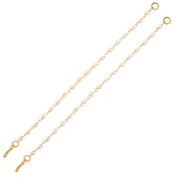 Sanjog Gold-Plated Pearls Studded Classic Layered Ear Chain Earrings-image-35