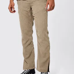 boohooMAN Split Hem Straight Fit High-Rise Trousers-image-76