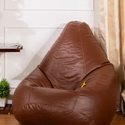 THREADVIBE LIVING Brown Teardrop Bean Bag With Bean-image-62