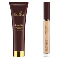 BIOTIQUE NATURAL MAKEUP Set of Diva Silk Primer & Diva Secret Concealer-Natural Buff CL11-61