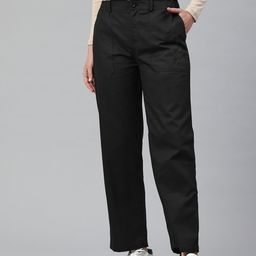 Popnetic Women Solid High-Rise Trousers-image-68
