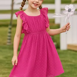 BAESD Girls Self Design Georgette Fit & Flare Dress-32