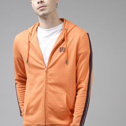 Van Heusen Sport Men Orange Solid Hooded Sweatshirt-picture-16