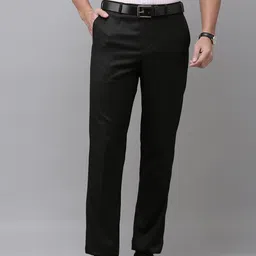 Park Avenue Men Mid Rise Flat Front Formal Trousers-image-55