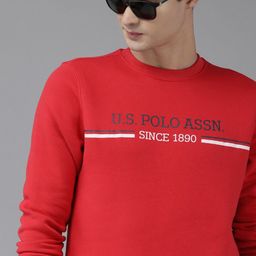 U S Polo Assn Men Red Brand Logo Printed Sweatshirt-picture-10