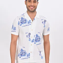 Indian Terrain Chiseled Fit Graphic Printed Pure Cotton Casual Shirt-image-21