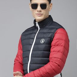 U.S. Polo Assn. Men Navy Blue Red Colourblocked Puffer Jacket-image-39