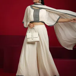 Libas ArtEmbroidered Top & Palazzo With Dupatta Co-Ords-image-57