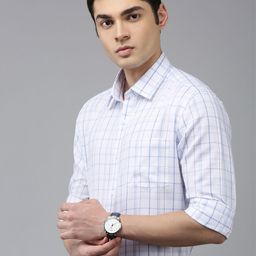 Arrow Manhattan Slim Fit Checked Pure Cotton Formal Shirt-picture-2
