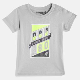Gini and Jony Boys Pure Cotton Brand Logo Printed T-shirt-image-6