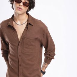 glitchez Self Design Oversized Fit Shirt-image-19