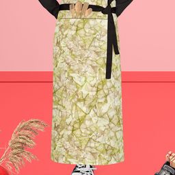 ArtzFolio Beige & Green Printed Cotton Waist Apron-image-32