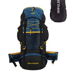 Impulse Blue & Black Colourblocked Rucksacks-17