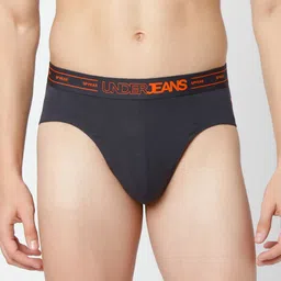 Underjeans by Spykar Men Grey Cotton Blend Brief-picture-19