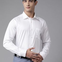 Blackberrys Solid Slim Fit Opaque Pure Cotton Formal Shirt-image-73