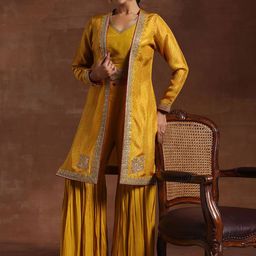 Libas Embroidered Thread Work Top Shrug & Sharara-picture-42