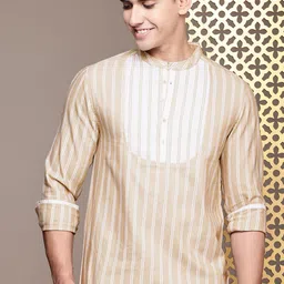 House of Pataudi Rozana Striped Kurta-picture-58
