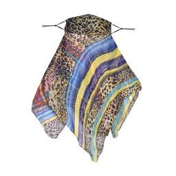 SWAYAM Women Yellow & Black Printed 3-Ply Reusable Adjustable Face Mask With Scarf-25