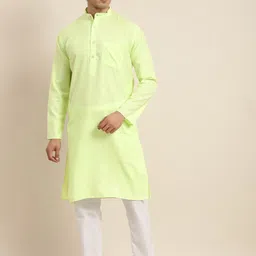 Anug by SOJANYA Men Green Kurta with Pyjamas-picture-29