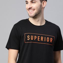 HERENOW Men Black Pure Cotton Typography Printed Pure Cotton T-shirt-image-45