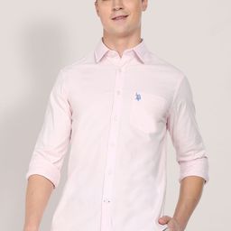 U.S. Polo Assn. Men Pink Soft Oxford Shirt-image-83