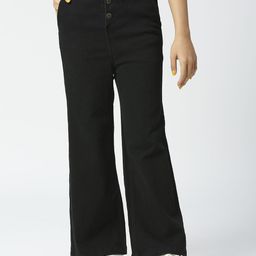 JUSTICE Girls Black Flared Light Fade Jeans-image-10