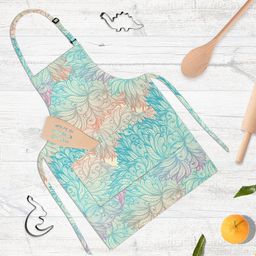 ArtzFolio Yellow & Blue Printed Cotton Aprons-12