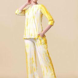 KALINI Tie And Dye Printed Pure Cotton Night Suit-picture-11