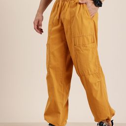 HERE&NOW Men Pure Cotton Relaxed Fit Cargo Joggers-picture-19