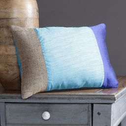 Alina decor Blue Set of Single Colourblocked Rectangle Cushion Covers-23