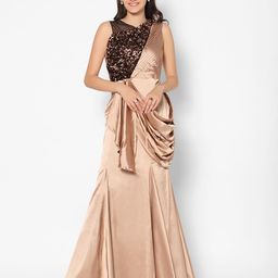 Kiya Gold Toned Cocktail Maxi A-line Dress-picture-56