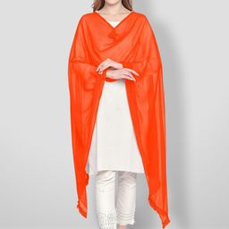 Dupatta Bazaar Orange Solid Dupatta-picture-43