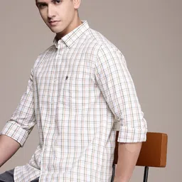French Connection Men Premium Slim Fit Checked Pure Cotton Casual Shirt-image-20