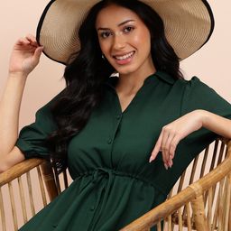 Mast & Harbour Puff Sleeve A-Line Tiered Belted Midi Dress-picture-41