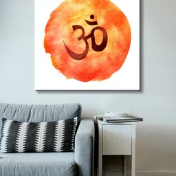 999Store Orange Hand-Painted Om Wall Painting-41