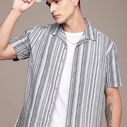 The Roadster Life Co. Pure Cotton Relaxed Fit Vertical Striped Casual Shirt-image-48