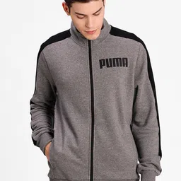 Puma Men Grey Printed Sporty Jacket-image-56