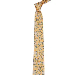 Tossido Men White & Yellow Printed Broad Tie-image-96