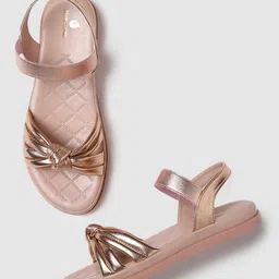 Marc Loire Textured Knotted Strap Open Toe Flats image 5