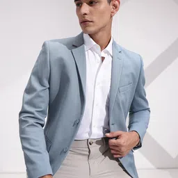 INVICTUS Slim Fit Self-Design Semiformal Blazers-image-27