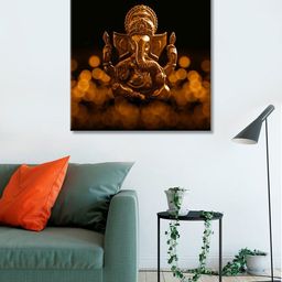 999Store Black & Gold Lord Ganesha Wall Painting-23