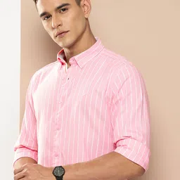 INVICTUS Pure Cotton Slim Fit Opaque Striped Casual Shirt-picture-25