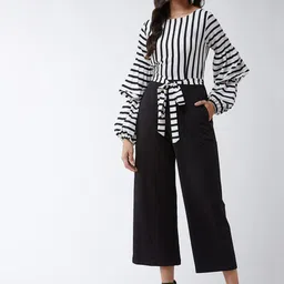 Zima Leto Women Black & White Striped Jumpsuit-picture-49