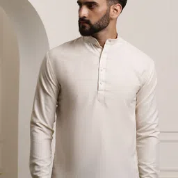 SOJANYA Men Solid Cotton Blend Kurta-image-22