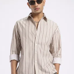 glitchez Elevated Striped Ease Oversized Pure Cotton Shirt-image-74